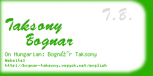 taksony bognar business card